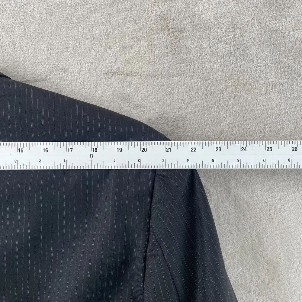 Polo Ralph Lauren Suit Men‎ 46R Black Pinstripe Wool Pants 38x28 Straight Leg
